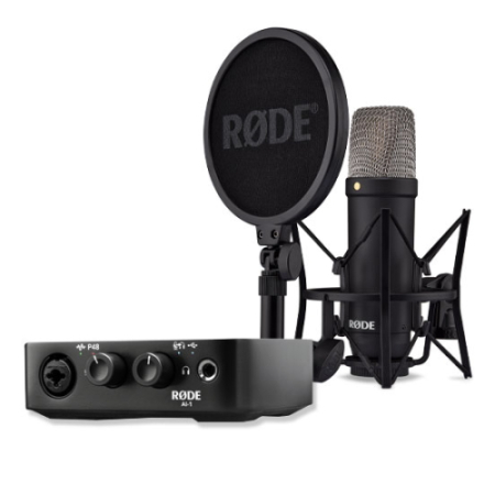 RODE NT1 Signature + AI-1 Studio Kit MK2 - zestaw studyjny, mikrofon pojemnościowy XLR + inferfejs audio USB